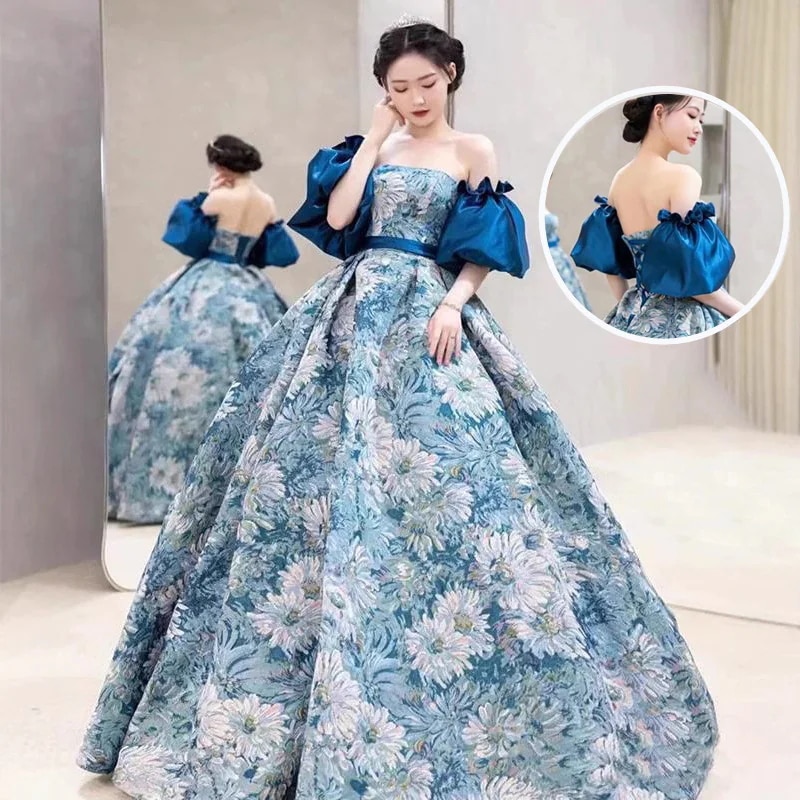 人気ドレス 綺麗 成人式 普通丈/トレンド付き 2タイプ オフショルダー 花柄 お呼ばれ 結婚式 ウェディング 演奏会 二次会 発表会 パーティードレス フォーマル 5,855円