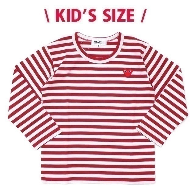 プレイ コムデギャルソン PLAY COMME des GARCONS KIDS BORDER LS TEE 長袖Tシャツ RED 202-000991-543