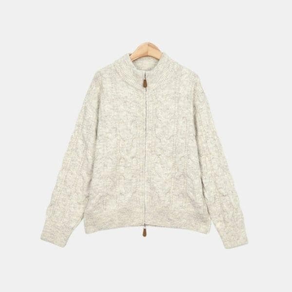 女性の冬のカジュアルウール混紡ケーブルツーウェイケーブル...