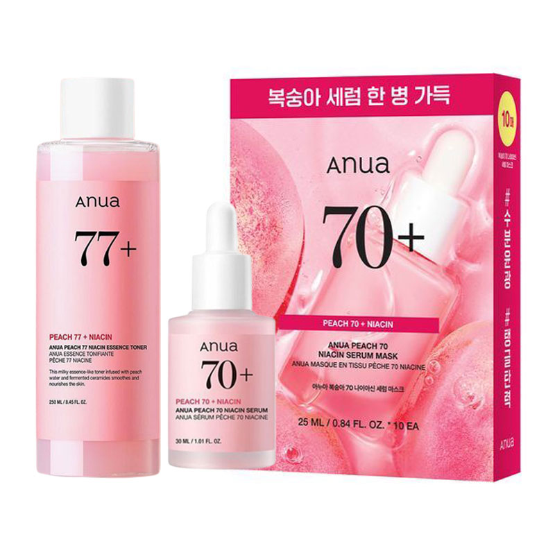 【正規品/3種から選択】桃77％ナイアシンエッセンストナー 250ml/セラム 30mL/マスクパック 10枚/韓国コスメ スキンケアセット化粧水