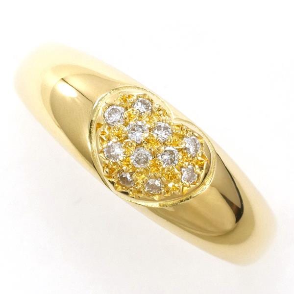 K18 18金 YG イエローゴールド リング 指輪 15号 ダイヤ 0.12 ジュエリー 中古