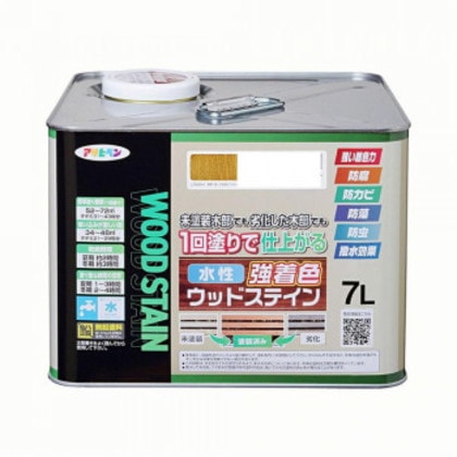 アサヒペン 木部塗料 水性強着色ウッドステイン 7L オーク 防カビ 防虫 防藻 撥水