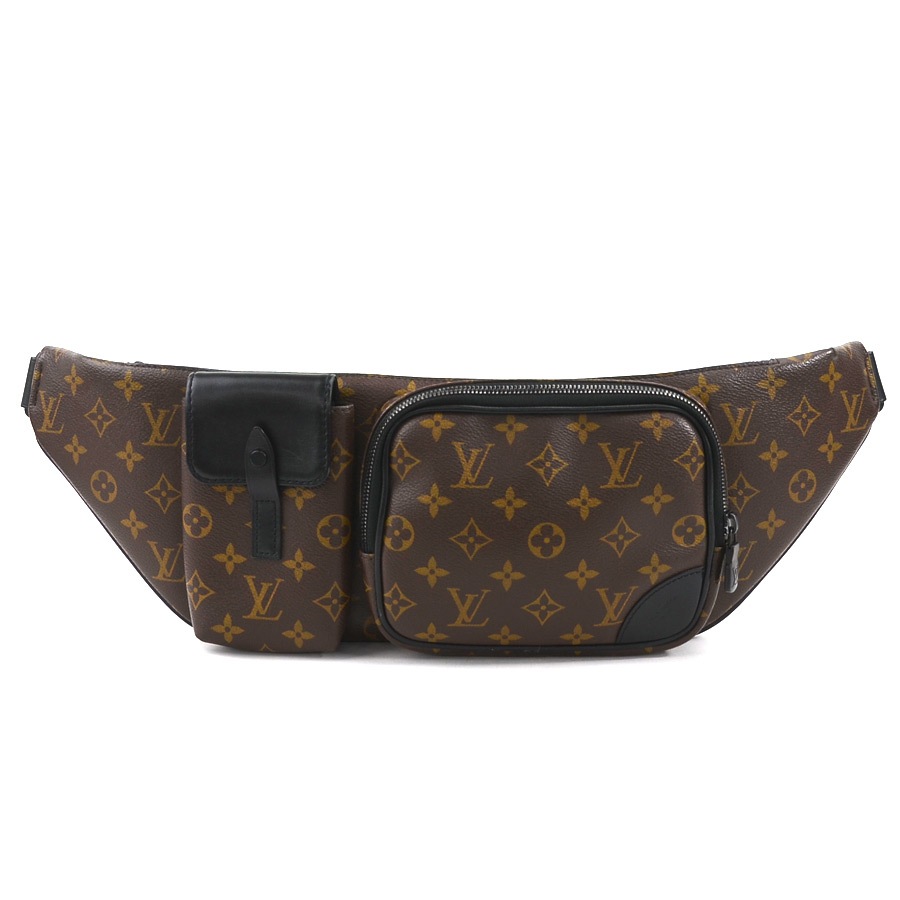 ルイ ヴィトン LOUIS VUITTON ボディバッグ モノグラムマカサー クリストファー バムバッグ モノグラムキャンバス ブラウン/ブラック メンズ M45337 e58348a