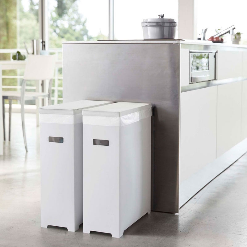 アイデア商品 キッチンゴミ箱 山崎実業 TOWER タワー スリム蓋付きゴミ箱 2個組 ホワイト
