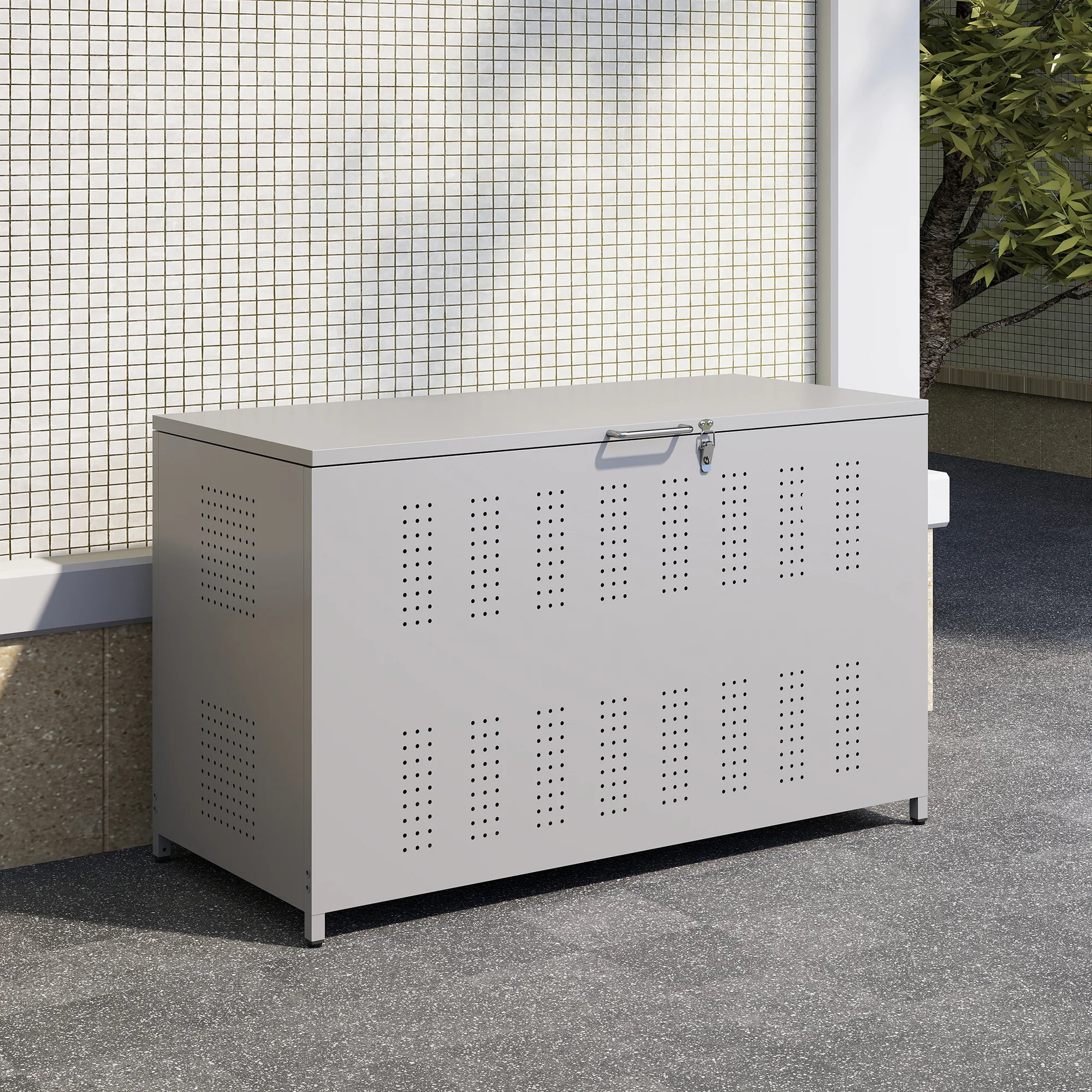 [国内発送]127屋外ゴミ収納庫 ゴミ箱 屋外 ゴミ収集ボックス ごみ集積所 大容量 カラスよけ 野良猫対策 ゴミ荒らし防止 庭用可能 容量350L