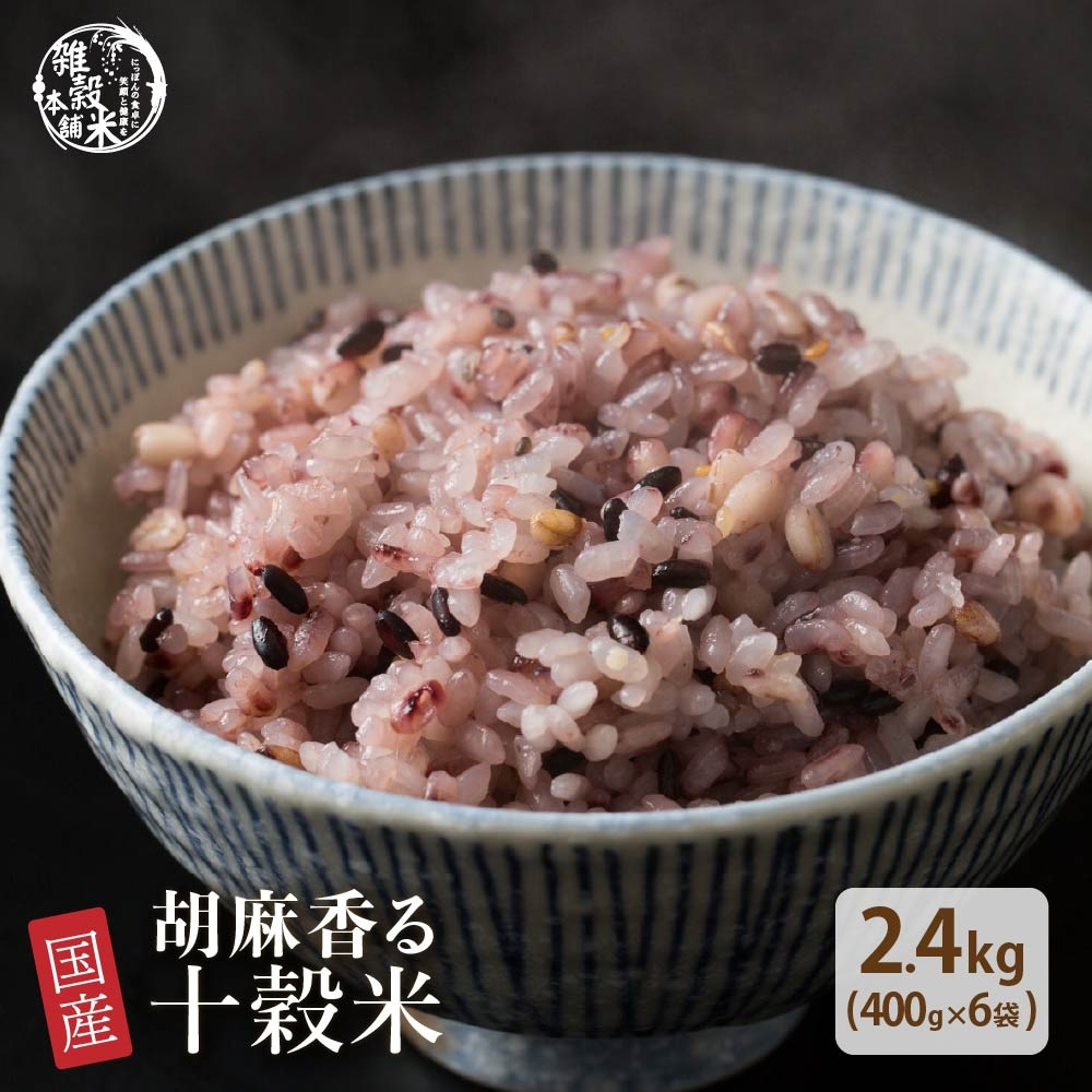 雑穀 雑穀米 国産 胡麻香る十穀米 2.4kg(400g×6袋) 業務用 国内産100% 無添加無着色 4,995円