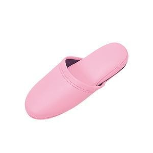 （まとめ）抗菌ビニールレザー調スリッパ ピンク 10足