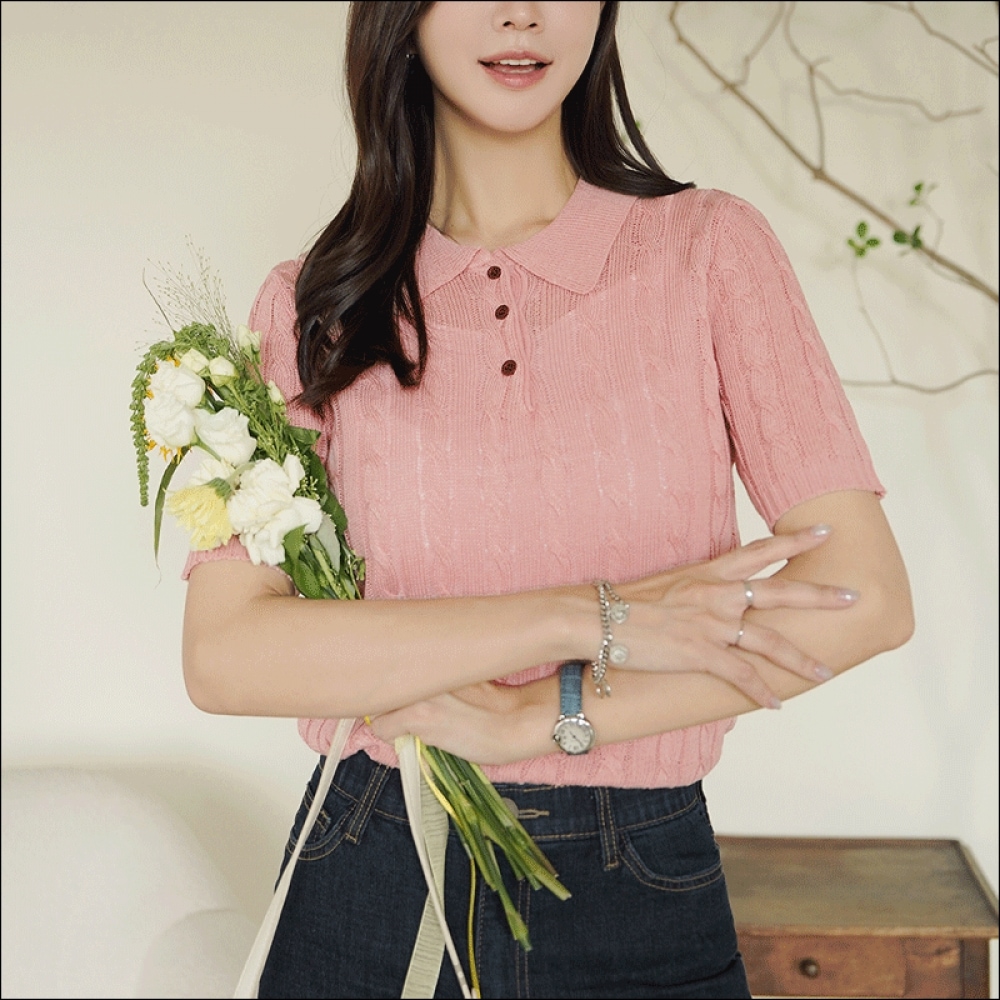 クリック＆ファニーサマーツイストカーラニット