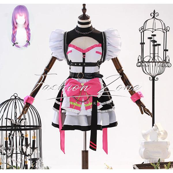 バーチャル VTuber ホロライブ hololive 風 常闇トワ メイド服 コスプレ衣装 ウィッグ cosplay ハロウィン 演出服 変装