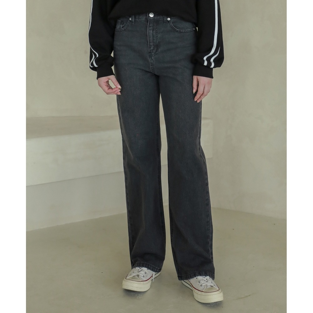 LOSSYROW ロッシィ セミワイドデニムパンツ_グレー