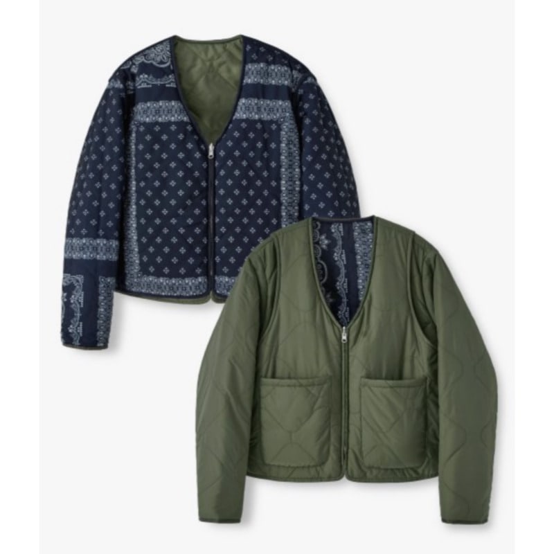 LAFUDGE / [Woman][3M] Reversible Paisley Quilting Jacket 2color