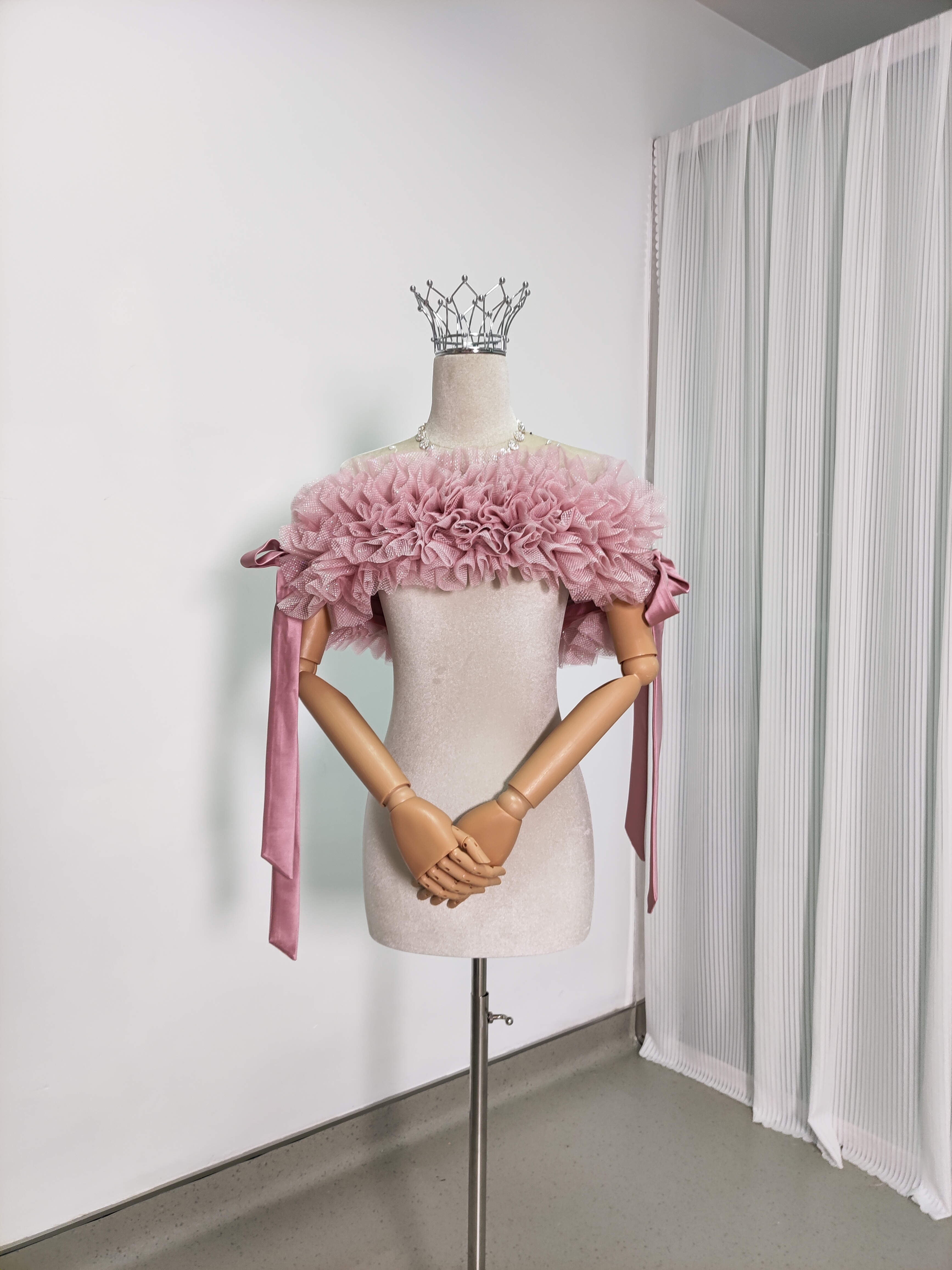 取り外しオフショルダー リボン 可愛い キラキラチュール 花嫁/ウェディングドレス 10,493円