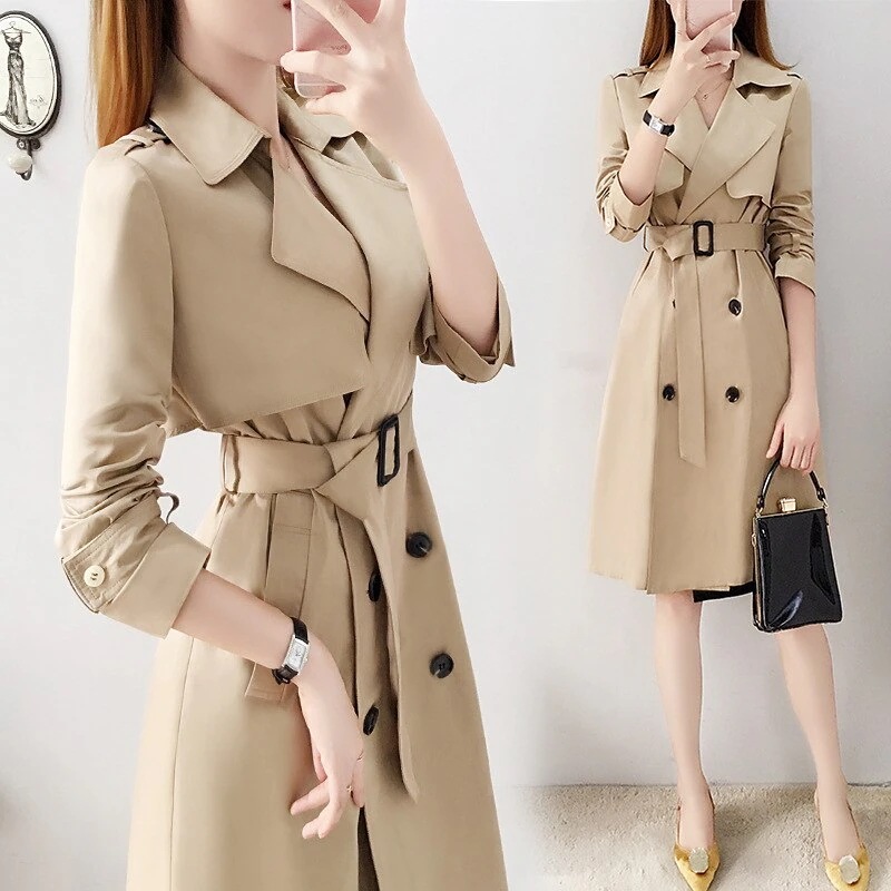 ウィンドブレーカー ミドル丈 小柄 英国風 レディース おしゃれ 春 ジャケット コート メガ割30%までに制限