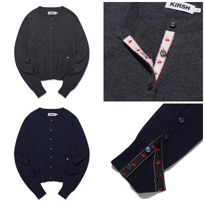 CHERRY HIDDEN POINT CROP CARDIGAN