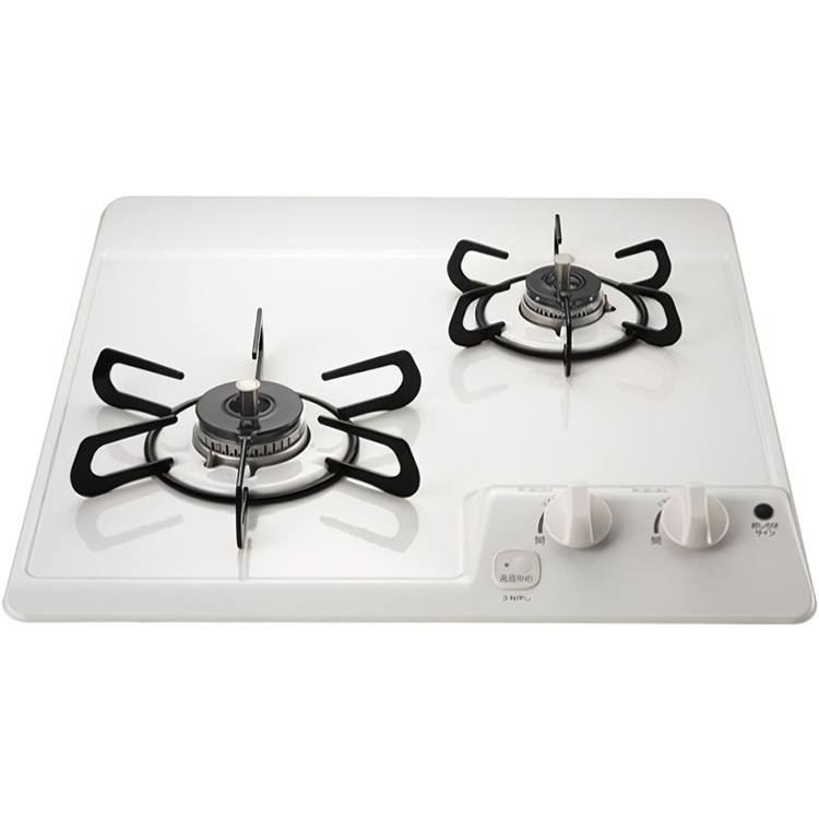 ビルトインコンロ プロパンガス 2口 コンパクトキッチン ナチュラルホワイト 安全機能 すっきりクリーンゴトク PD-202H-LP