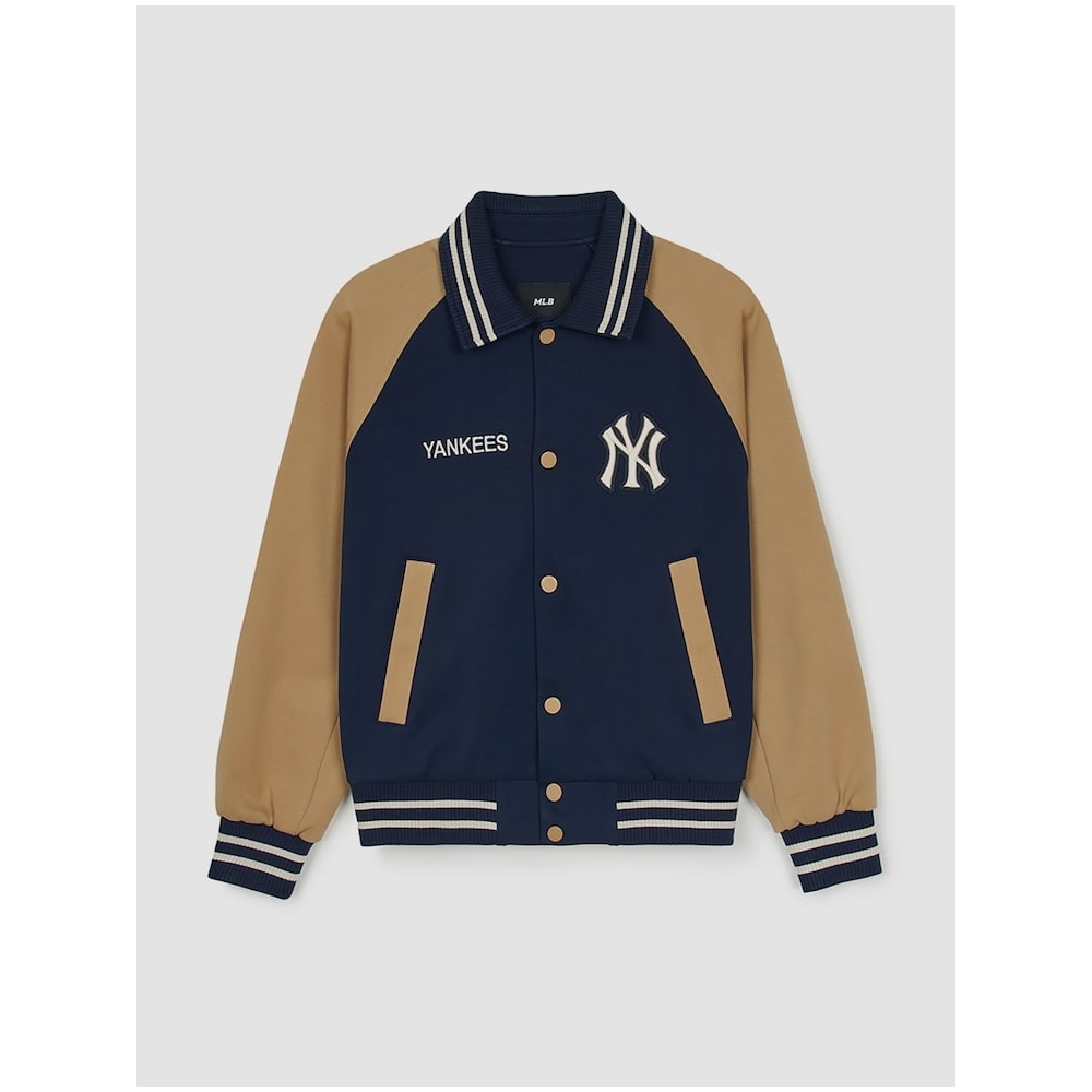 MLB ジャージーカーラバーシティジャケット NY (ネイビー) QHHC3AJPV0444-50NYS