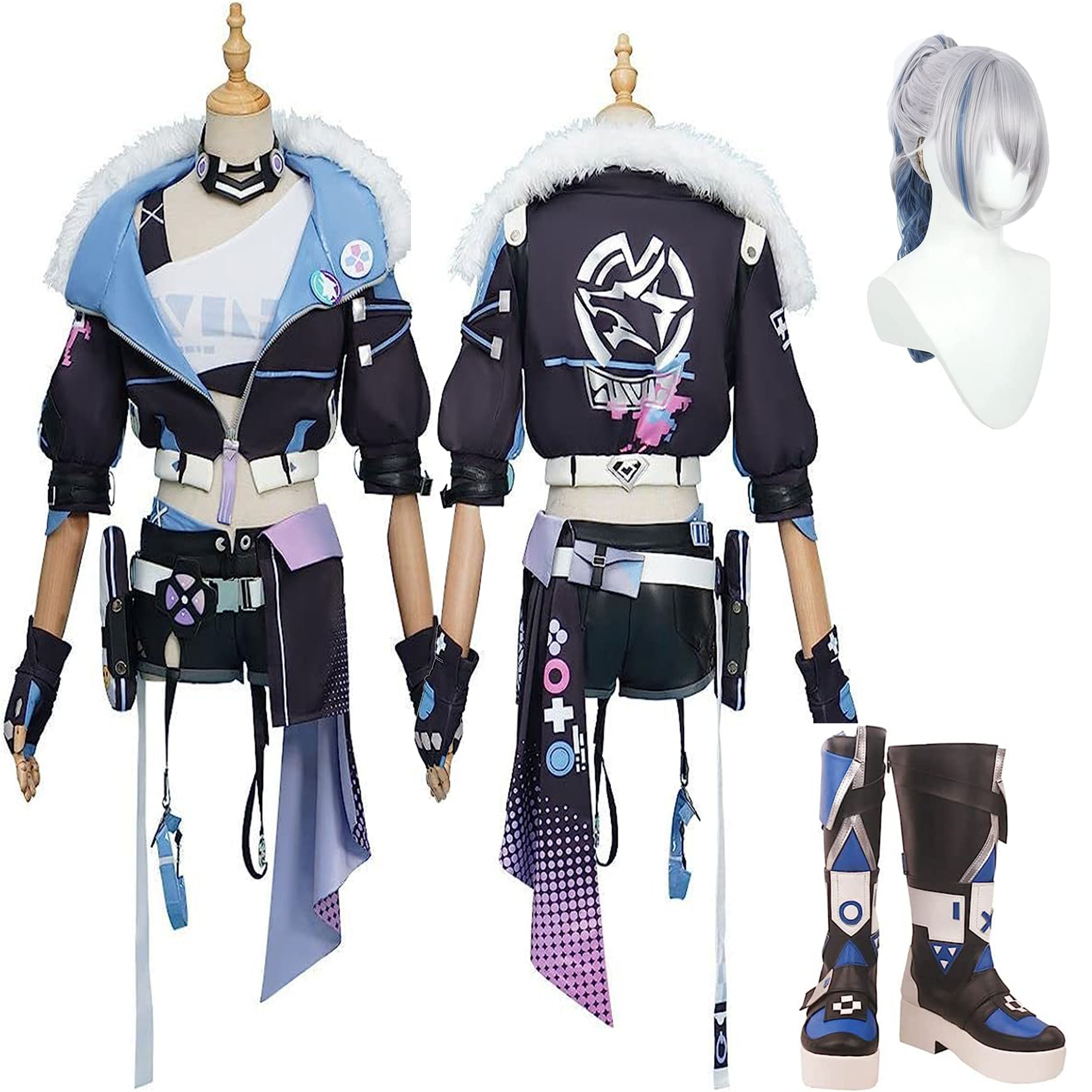 崩壊スターレイル スターレイル 銀狼 ぎんろう コスプレ衣装 イベント仮装 星 主人公 コスプレ衣装 ステージ服 コスプレウィッグ 靴 舞台 ハロウィン