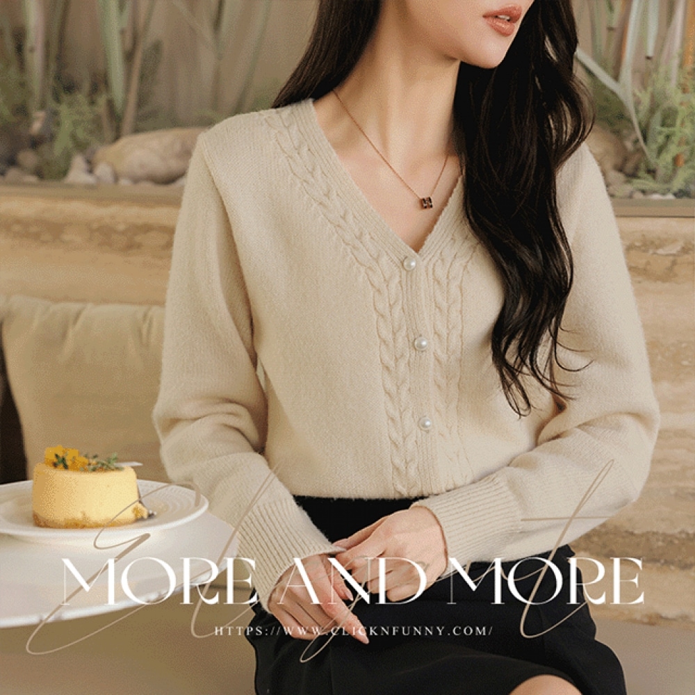 クリック＆ファニーシュルミンプレッツェル Vネックカーディガン