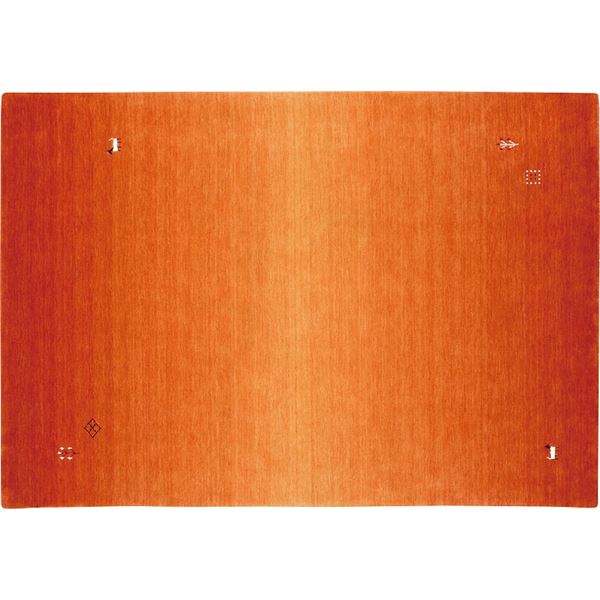 防炎 ラグマット/絨毯 [約70x120cm オレンジ] 『クレアギャベ』 プレーベル