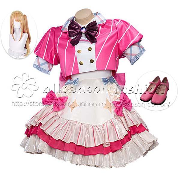 【コスチューム】 風 星野 瑠美衣 ほしの るびい 応援服 打歌服 コスプレ衣裝 ウィッグ 靴 レディース クリスマス 変装 仮装 文化祭