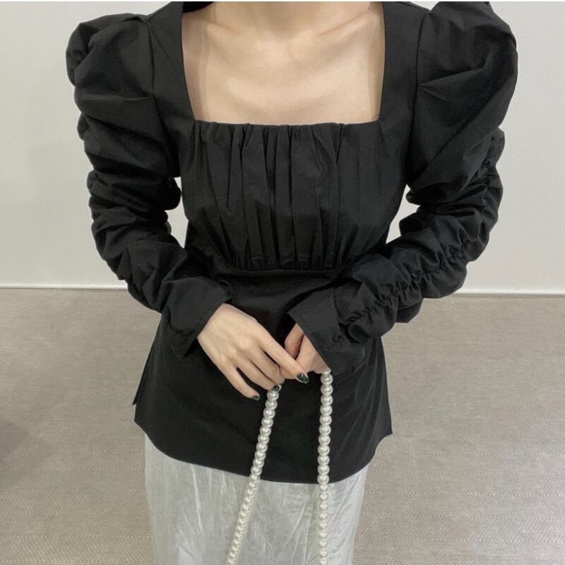 3color レディース トップス ブラウス カットソー 長袖 袖あり 二の腕カバー