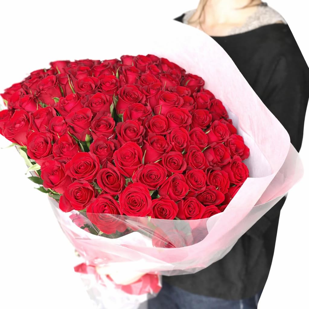 BisesFlower(ビズフラワー)【クール便出荷】【花束 バラ 108本 プロポーズ 専用】 国産 50~60センチ レッド 赤 薔薇 ローズ お祝い 誕生日 記念日 大切な日 告白 結婚 婚約