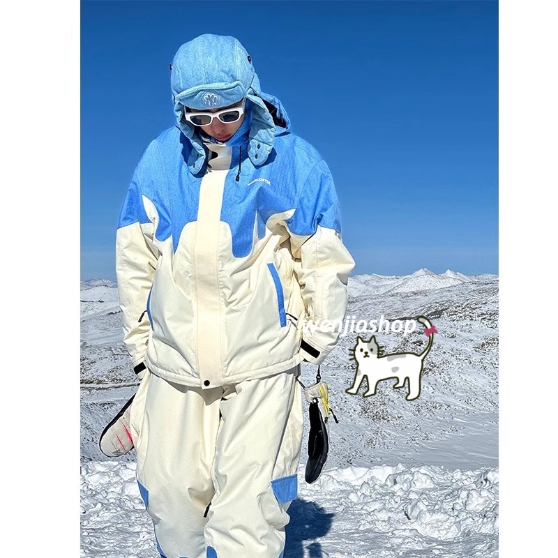 スノーボードウェア 2024 2025 上下セット メンズ レディース ゆったり アウター ジャケット パンツ ズボン セットアップ ウィンタースポーツ 韓国風 防水 スキーウェア スノボウェア