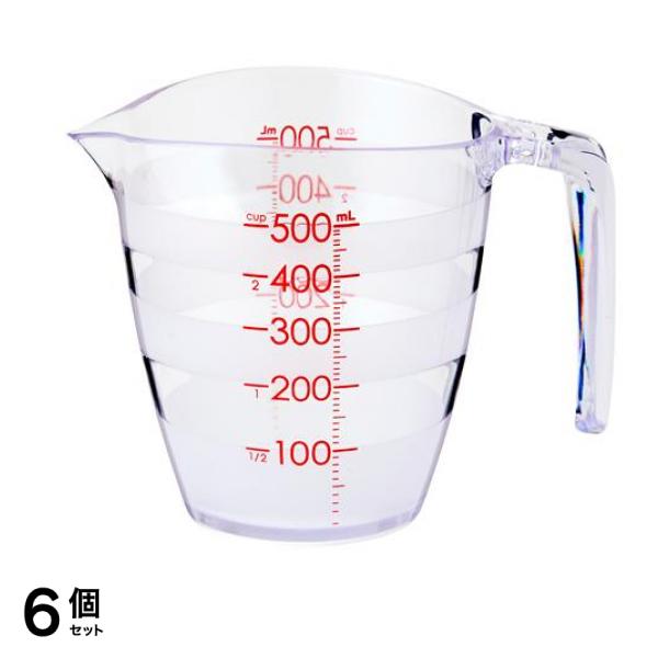 マーナ 目盛りが見やすい計量カップ K728CL クリア 500mL 6個セット