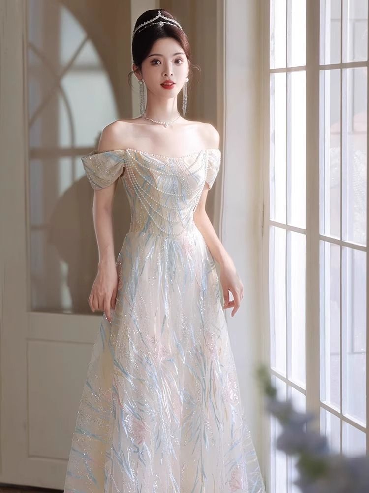 【2枚購入で 3oo円OFF！】ドレス2025ワンショルダーエンゲージメントスカート気質バースデードレス大人ギフト 6,326円