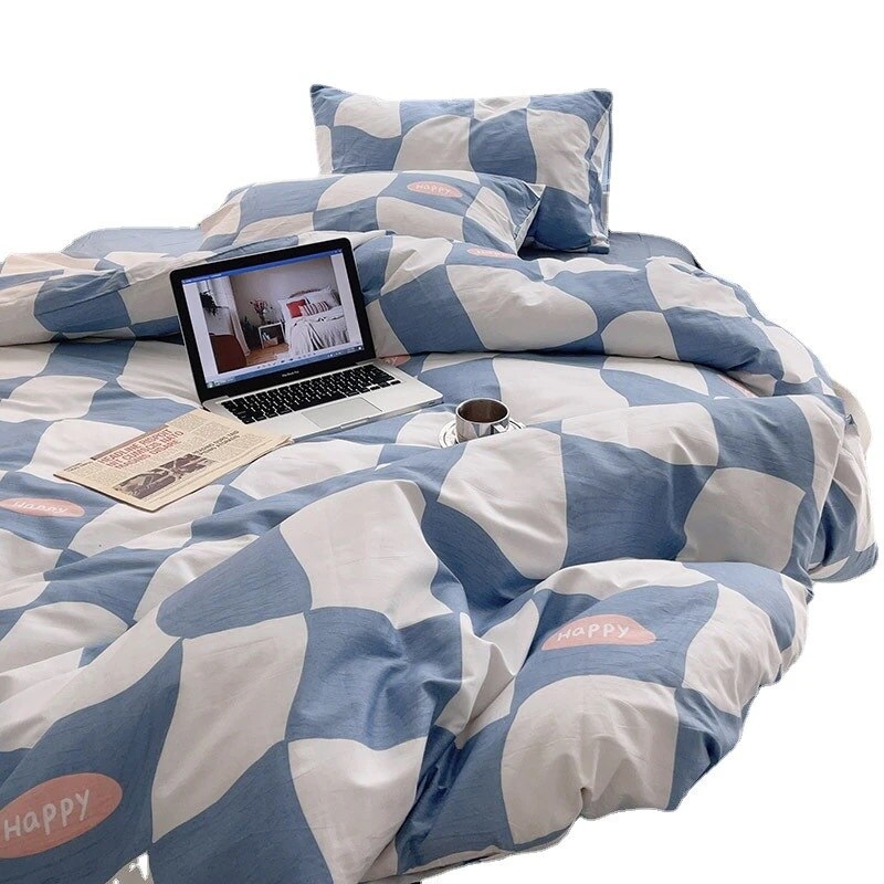 コットンベッド4点セット100コットンキルトカバー4シーズンユニバーサル寝具新しい裸の寝具スリーピー