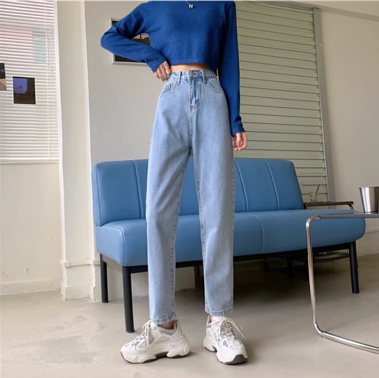 ワイドレッグパンツ ハイウエストデニムパンツ カジュアルデニム パンツ ボトムス デニム Gパン ストレートパンツ ロングパンツ ワイドパンツ デニムパンツ ロング 9分丈 アンクル丈 ワイド