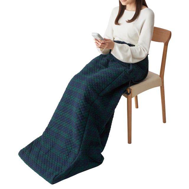 あったか脚入れヒーター グリーン 下半身をすっぽり包み込みこたつに入っているようなあたたかさ