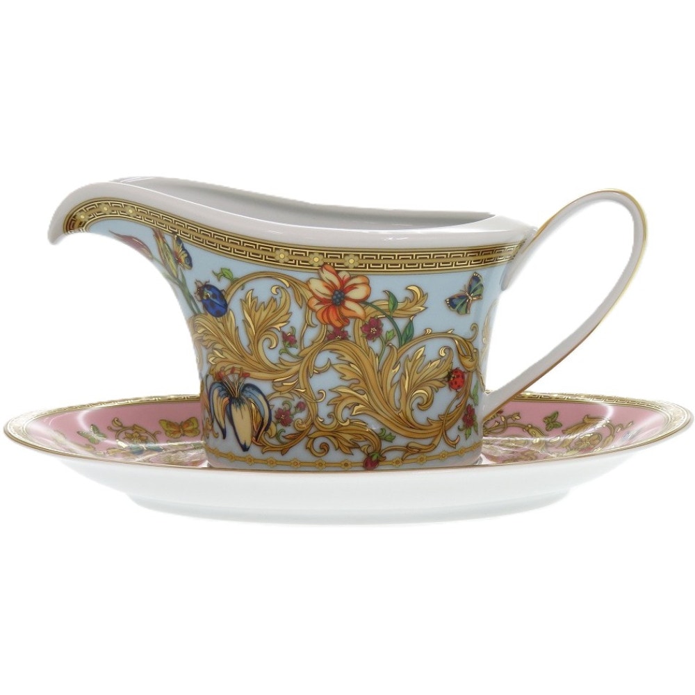 未使用品 ソーサー&ポット La jardin de versace rosen thal ローゼンタール 食器 陶器 ピンク 1120【中古】 レディース 14,746円