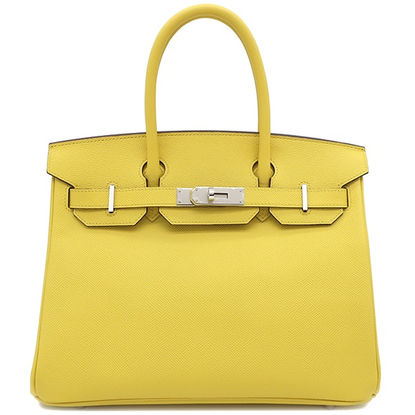 エルメス HERMES ハンドバッグ バーキン30 ヴォーエプソン ジョーヌナプル シルバー金具 黄色 U刻印（2022年製） 【箱】【中古】