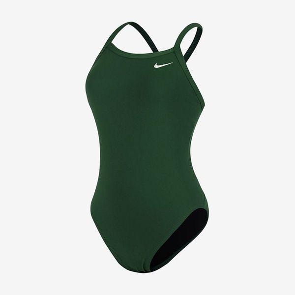 []女性水着 アンサー ソリッド レーサーバック 丈夫なリブ グリーン NESSA017-371