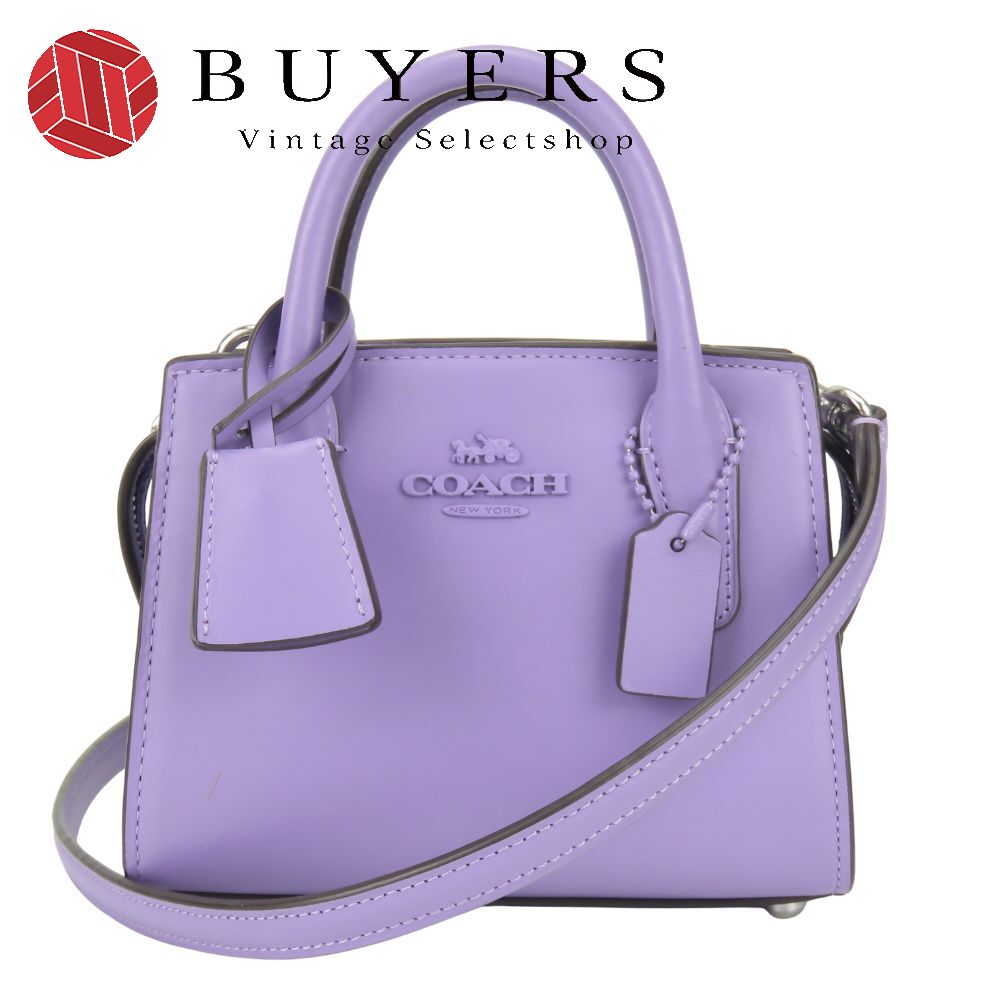 中古 ハンドバッグ ミニハンドバッグ CO974 レザー パープル 2WAY 斜め掛け ショルダー コンパクト レディース 女性