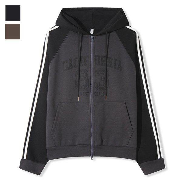 メンズツーウェイカリトラックスウェットフードジップアップ AC-JUA-Q086-ブラック