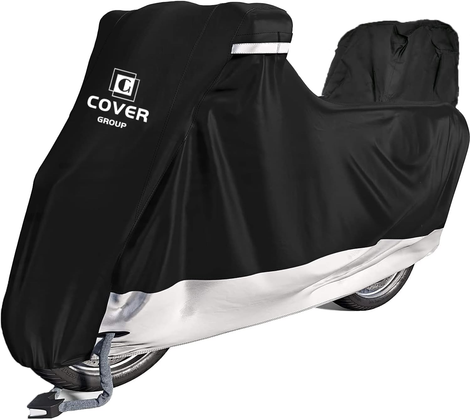 バイクカバー 50ccから125cc用 205cmまで対応 厚手耐熱防水防塵 風飛び防止 収納袋付き 裏起毛 テールボックス対応