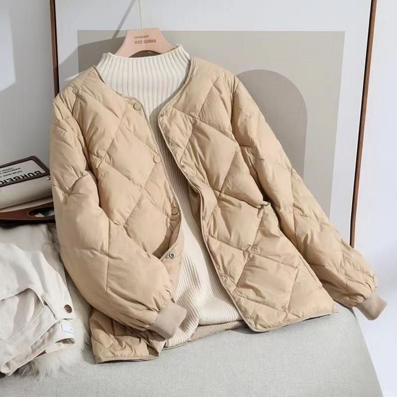 大人気 上品 中綿ジャケット レディース 中綿コート ダウンコート アーガイル アウター 無地 カジュアル 秋冬 コーデ 保温 おしゃれ 普段着