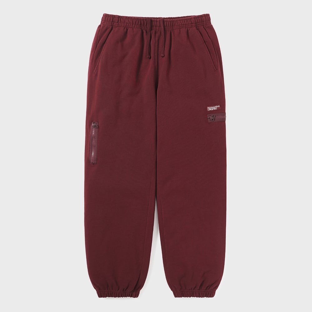 ディス・イズ・ネヴァー・ザット・マルチジップ・スウェットパンツバーガンディ