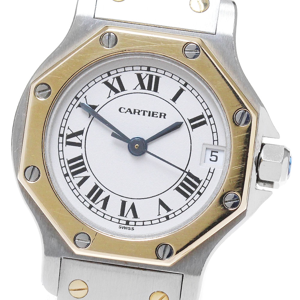 カルティエ CARTIER W2001683 サントスオクタゴンSM YGコンビ デイト クォーツ レディース _845327【中古】 134,800円