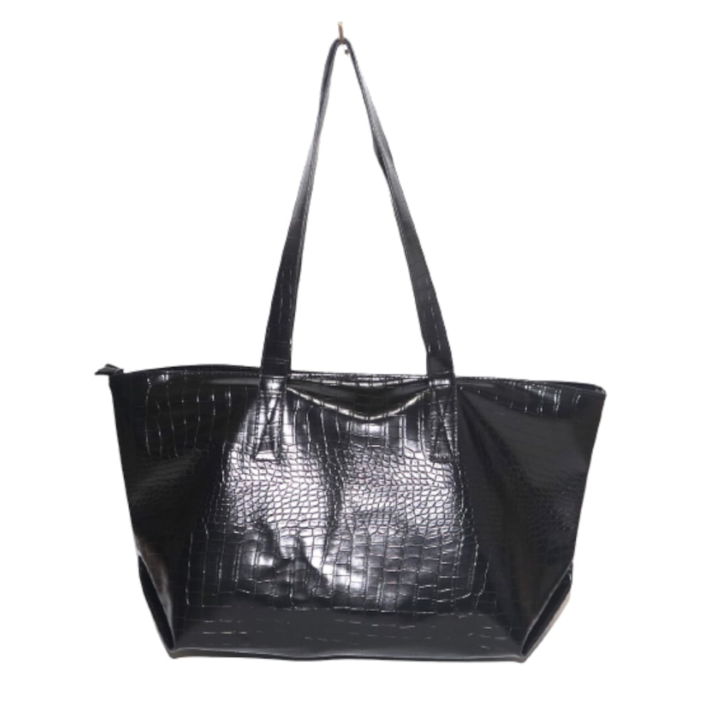 Croco-Touch Big Tote Bag (black) A.D.G レディース