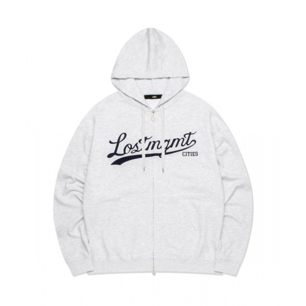 LMC BB アップリケジップアップパーカーライトヘザーグレー