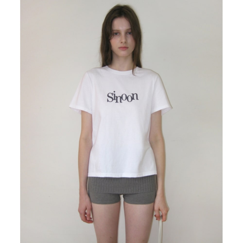 SINOON シヌーンシグネチャーロゴ Tシャツ (ホワイト)