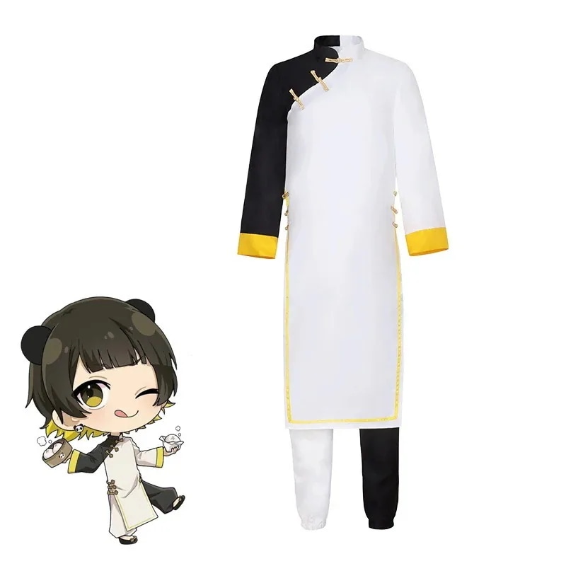 青い囚人服 中国カンフー風風風 楽輝 男性用二次元キャラクターパフォーマンス衣装