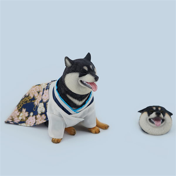 柴犬ワンピースフィギュア JXK Studio 柴犬 お手 頭部交換可 JXK114 play cute shiba inu