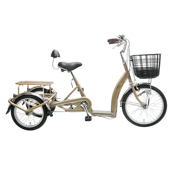 サギサカ 9042 こげーるlively3 三輪 ライトブラウン シニア向け自転車 (前20/後16インチ 3段変速) メーカー直送
