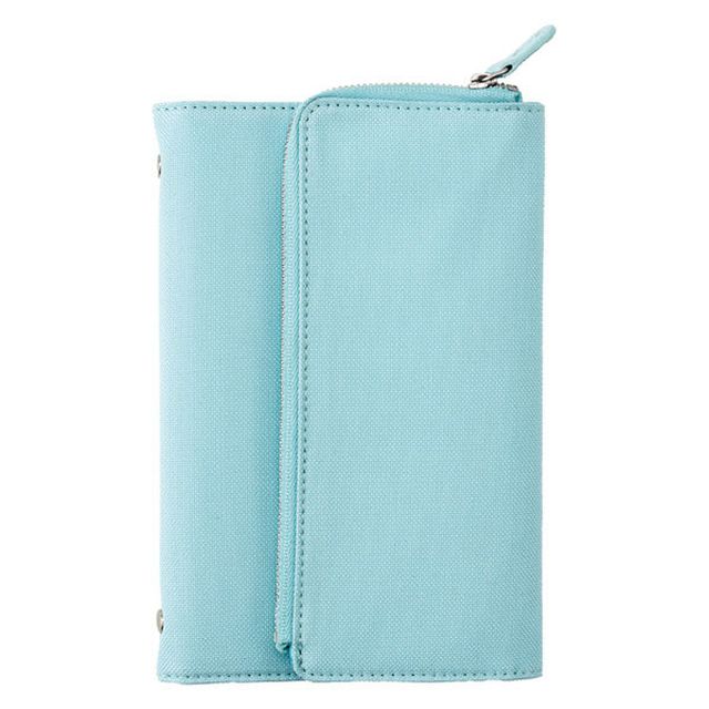 （まとめ買い）ダイゴー isshoni. ペンケース付き6穴バインダー バイブルサイズ ブルー K1222 [x3]