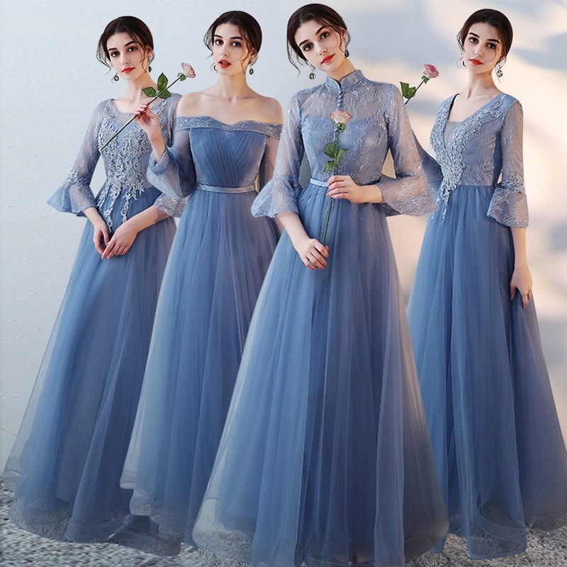 ロングドレス 演奏会 パーティードレス ドレス レディース 結婚式 ドレス ワンピース 4タイプ ロング丈 ピアノ 発表会 お呼ばれ 二次会 披露宴 上品 大人001-689