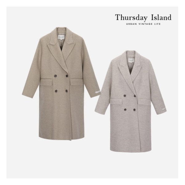 Thursday Island ダブル 4ボタン ハンドメイド コート(T228MCT532W)